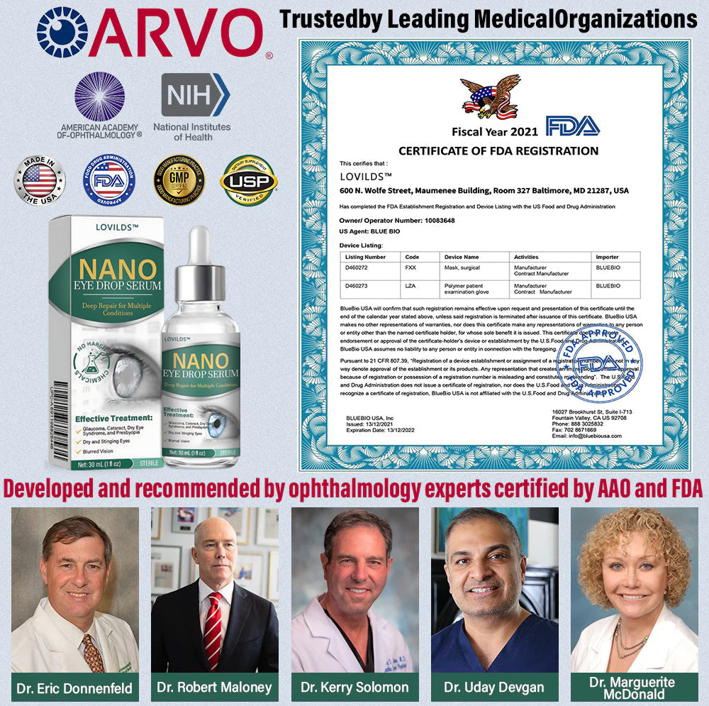 Nano Eye Drops Serum ✅FDA Approved(Suitable for presbyopia, dry eye syndrome, glaucoma, and cataracts) 👀